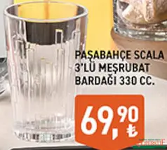 PAŞABAHÇE SCALA 3'LÜ MEŞRUBAT BARDAĞI 330 CC